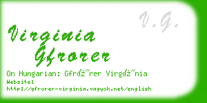 virginia gfrorer business card